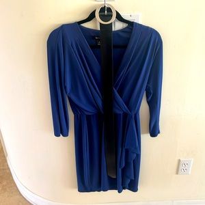 Navy blue dress with black belt